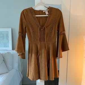 Brown suede dress